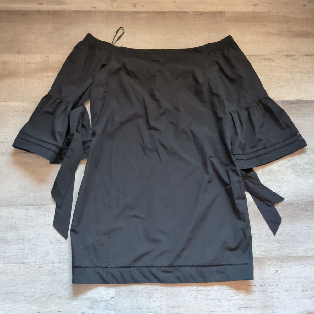 NWOT Lauren Ralph Lauren Women's Black Off-Shoulder Top Size 18 Bell Sleeve